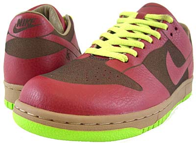 NIKE DUNK LOW 1 PIECE LASER [RED BURGUNDY/CHARTREUSE GREEN] 311611-661