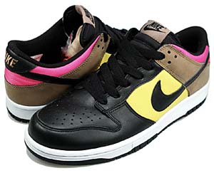 nike wmns dunk low [blk/blk-ozone-walnut] (317813-002) ナイキ ダンク ロー 「黒/黄/ピンク」