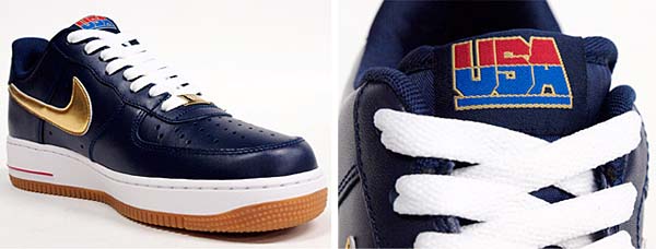 NIKE AIR FORCE 1 07 [MIDNIGHT NAVY/METALLIC GOLD-SPORT RED] 488298-406