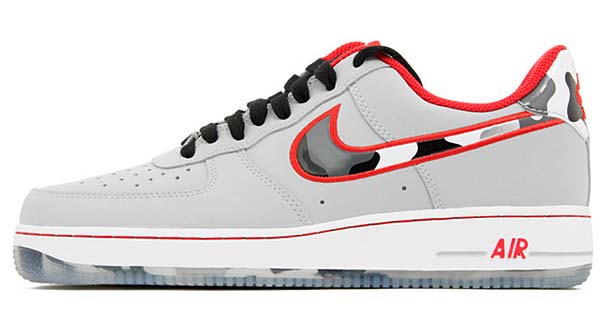NIKE AIR FORCE 1 LOW [WOLF GREY/HYPER RED] 488298-022
