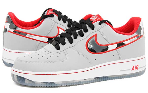 NIKE AIR FORCE 1 LOW [WOLF GREY/HYPER RED] 488298-022