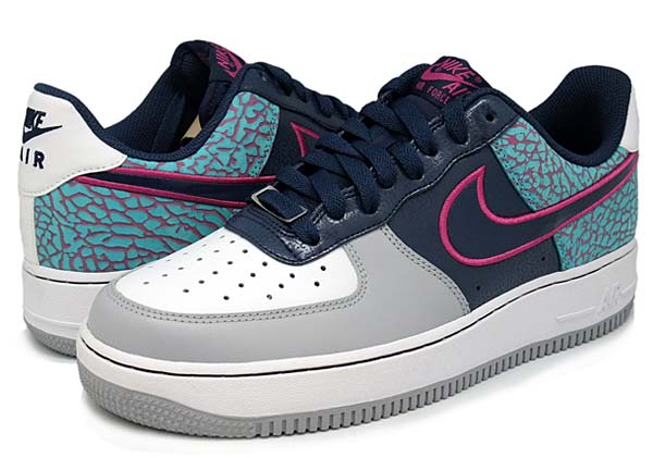 NIKE AIR FORCE 1 LOW 07 ELEPHANT PRINT [MIDNIGHT NAVY/MIDNIGHT NAVY-FUSION PINK] 488298-417