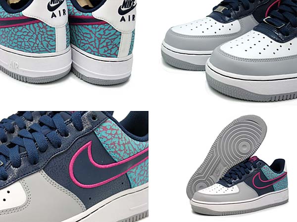 NIKE AIR FORCE 1 LOW 07 ELEPHANT PRINT [MIDNIGHT NAVY/MIDNIGHT NAVY-FUSION PINK] 488298-417