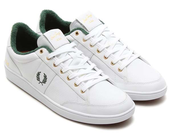 FRED PERRY HOPMAN LEATHER 80YEARS [WHITE/GREEN/GOLD] b6219-100