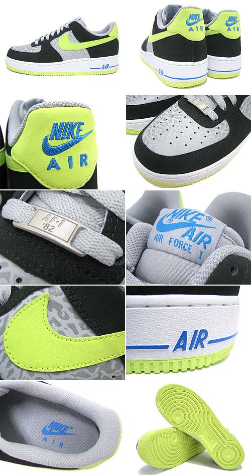NIKE AIR FORCE 1 LOW ICONS [REFLECT SILVER/VOLT/BLACK] 488298-077