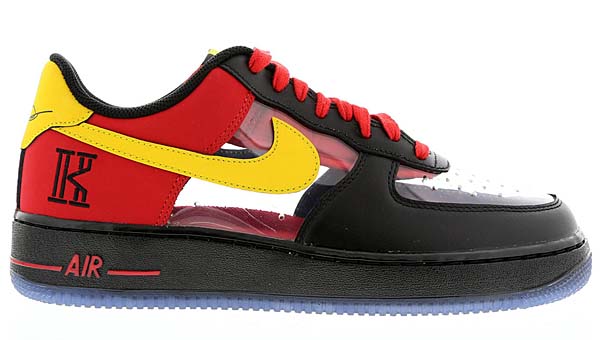 NIKE AIR FORCE 1 CMFT LOW KYRIE IRVING [BLACK / UNIVERSITY RED / TOUR YELLOW] 687843-001
