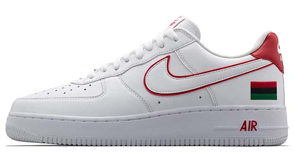 NIKE AIR FORCE 1 LOW QS BHM [WHITE / WHITE-UNIVERSITY RED] 739389-100