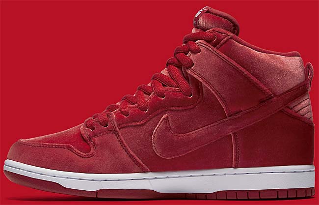 NIKE SB DUNK HIGH PREMIUM Red Velvet [GYM RED / GYM RED-WHITE] 313171-661