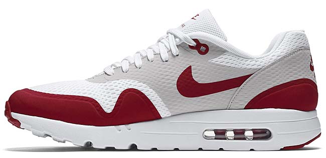 NIKE AIR MAX 1 ULTRA ESSENTIAL [WHITE / GREY / VARSITY RED] 819476-106