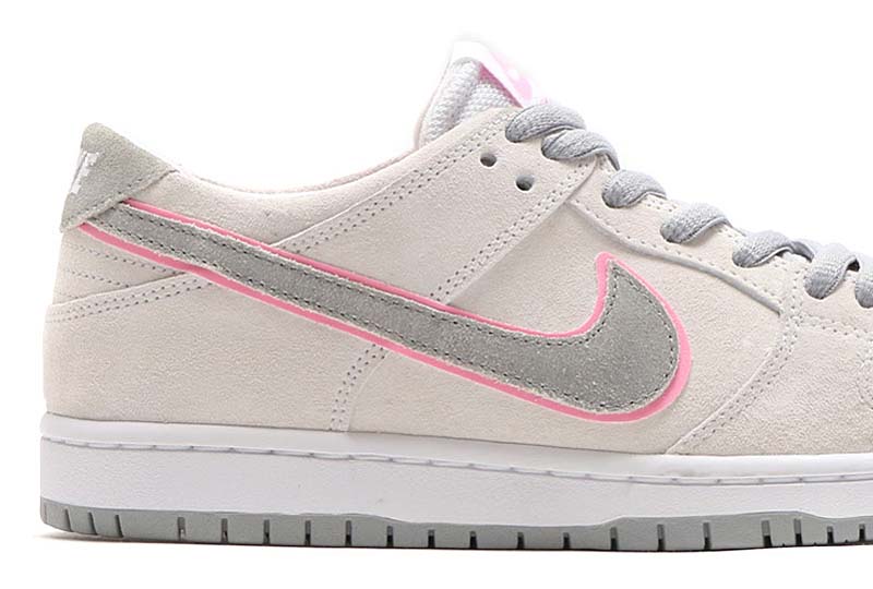 NIKE SB ZOOM DUNK LOW PRO IW [WHITE / PERFECT PINK-FLT SILVER] 895969-160