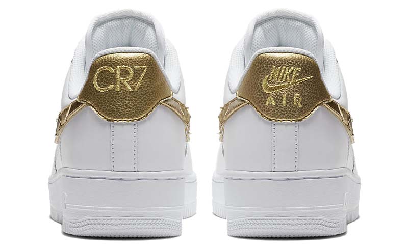 NIKE AIR FORCE 1 LOW CR7 "GOLDEN PATCHWORK" [WHITE / WHITE-METALLIC GOLD] AQ0666-100