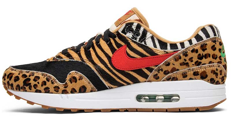 atmos x NIKE AIR MAX 1 DLX “Animal Pack 2.0” [WHEAT / BISON-CLASSIC GREEN-SPORT RED] AQ0928-700