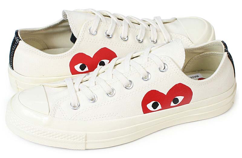 play COMME des GARCONS x CONVERSE ALL STAR OFFWHITE / RED cdg-150207c プレイ コムデギャルソン × コンバース オールスター 「オフホワイト/レッド」