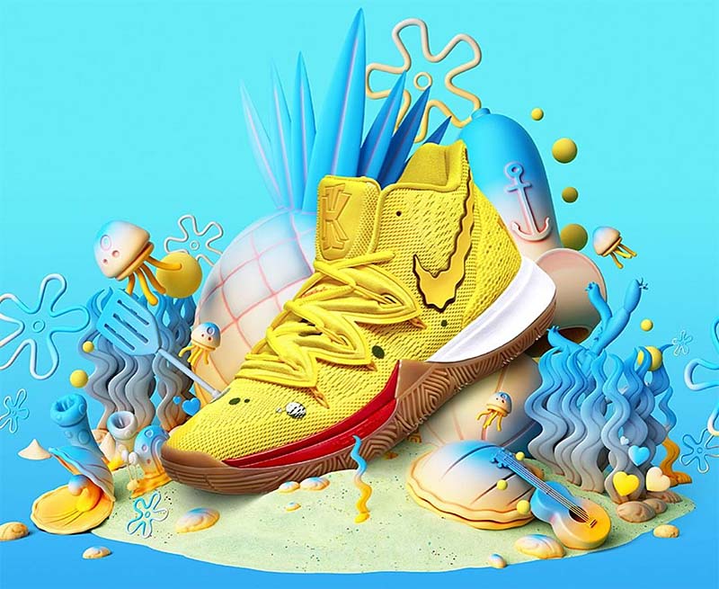 NIKE KYRIE 5 SBSP EP "SpongeBob" OPTI YELLOW / OPTI YELLOW CJ6950-700 ナイキ カイリー 5 SBSP EP スポンジボブ イエロー