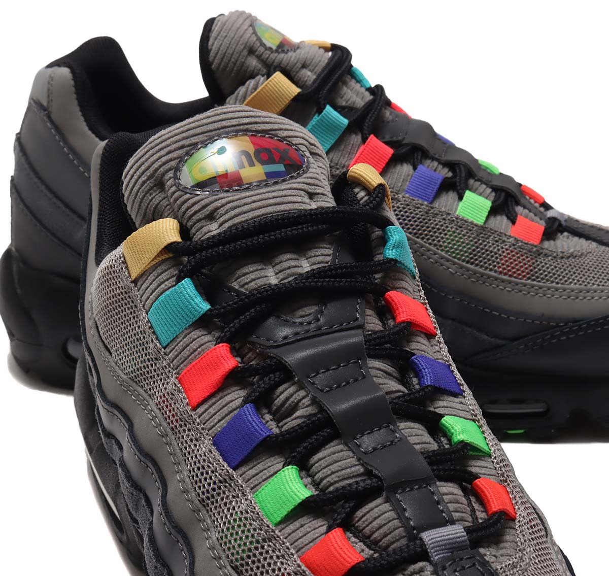 NIKE AIR MAX 95 SE TV COLOR BARS PACK LIGHT CHARCOAL / UNIVERSITY RED-BLACK CW6575-001 ナイキ エア マックス 95 SE テレビ カラーバー チャコール/マルチカラー