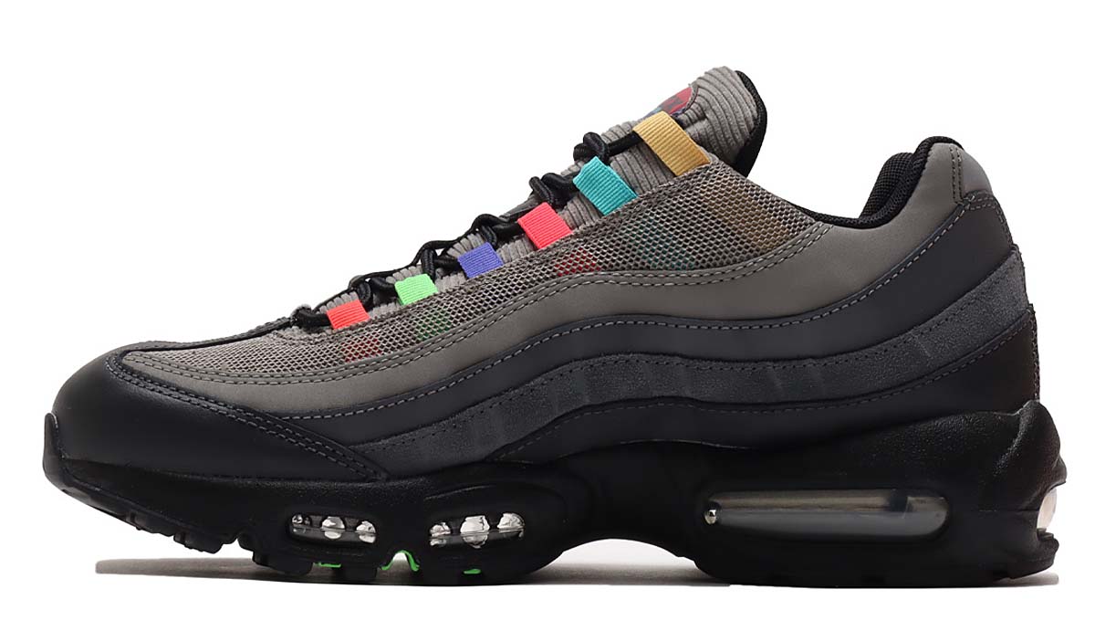 NIKE AIR MAX 95 SE TV COLOR BARS PACK LIGHT CHARCOAL / UNIVERSITY RED-BLACK CW6575-001 ナイキ エア マックス 95 SE テレビ カラーバー チャコール/マルチカラー