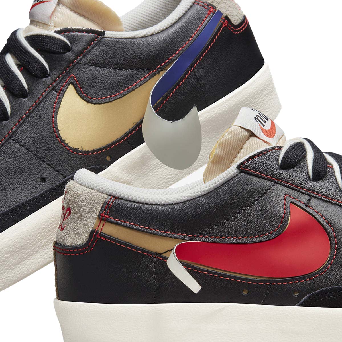 物欲スニーカー Nike Blazer Low 77 Premium Black Natural Red Blue Dh4370 001