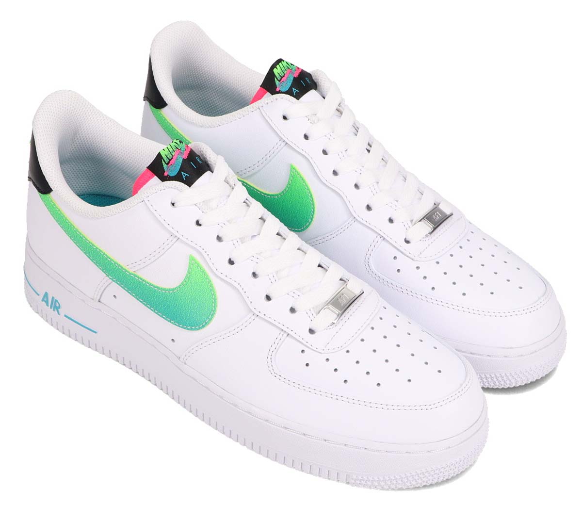 NIKE AIR FORCE 1 07 LV8 WHITE / GREEN STRIKE-AQUAMARINE-BLACK DJ5148-100 ナイキ エア フォース 1 07 LV8 ホワイト/グリーン/ブラック