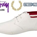 STUSSY DELUXE × FRED PERRY BYRON MID CUFF CANVAS [WHITE]