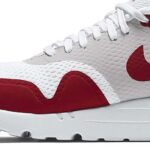 NIKE AIR MAX 1 ULTRA ESSENTIAL [WHITE / GREY / VARSITY RED] (819476-106)